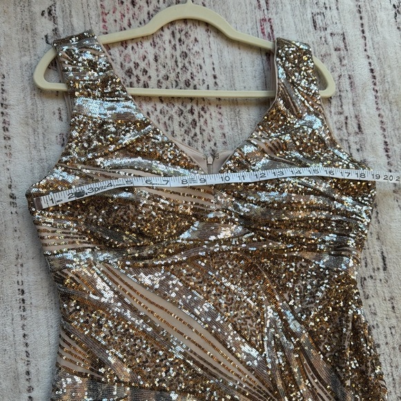 R&M Richards Gold and Silver Prom Dress - Picture 9 of 10